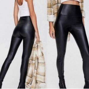 Stylish Black Faux Leather Leggings